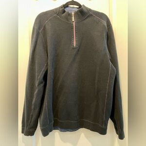 Tommy Bahama Men's Black/Blue reversible Quarter-Zip Sweater